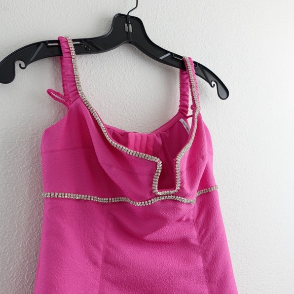 NWT Self-Portrait Pink Strapless A-line Off-Shoulder Flared Midi Dress Prom - Picture 14 of 15